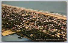 Postcard  Aerial View Peninsula Daytona Beach Florida Water Tower Beach FL Linen picture