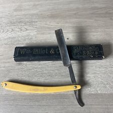 RARE H.M.C. CUTLERY CO NEW BEDFORD MASS. WHALE LOGO STRAIGHT RAZOR, NICE picture