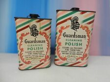 2 Vintage Guardsman Cleaning Polish 16 oz & 32 oz Tin Can both partially full picture
