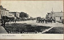 Castlewood SD Main Street Circus Parade South Dakota VTG Photo Postcard c1910 picture