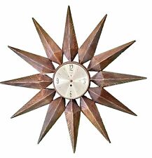 Vintage Burwood Atomic Starburst Wooden Wall Clock Untested W/ No Hands picture