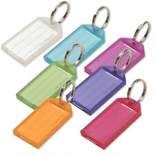 10-50 PCS Plastic Key Tags,Key Chain ID Tags with Split Ring Label Window picture