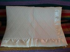 VINTAGE Storktex White Quilted Lace & Satin 36x50