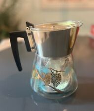 Vtg Douglas Flameproof Glass Coffee Percolator 22 Karat Gold Pinecone 8 cup NOS picture