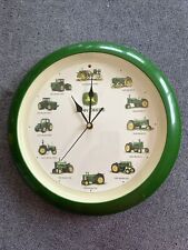 John Deere Tractor 13 1/2 Inch Wall Clock with Sounds Tested Working picture