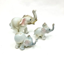 Vintage 3 Miniature Mother Elephant Family Figurines Japan ONE DAMAGED picture