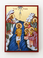 Jesus Baptism medium Goldprint Greek byzantine orthodox icon handmade picture