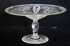 RARE VINTAGE CLEAR PAIRPOINT VICTORIA ENGRAVED OPEN COMPORT COMPOTE #2 picture