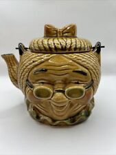Vintage Old Lady Teapot Japan Made Ceramic Mrs. Benjamin Franklin Grandmother 6