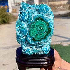 4.04LB Natural Chrysocolla/Malachite transparent cluster rough mineral sample picture