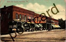 1908? West Side Square, Carrollton MO, REPUBLICAN RECORD OFFICE, postcard jj215 picture
