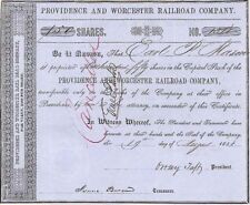 Providence and Worcester Railroad - Stock Certificate - Railroad Stocks picture