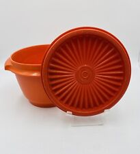 Vintage Tupperware Orange Servalier Bowl and sunburst lid picture