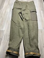 Vtg 40s Crown WWII British Army Military Wool Pants Trousers Ankle Straps 34x31 picture