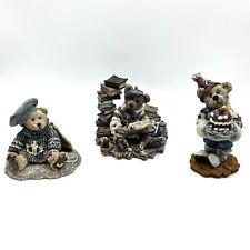 Boyds Bears & Friends LOT of 3 Ceramic Figures Birthday Sailer Scholar picture