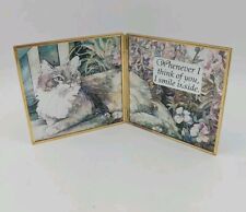 Vintage 1998 Avon Gift Collection Reverse Painted Glass Cat Plaque Cat Lover  picture