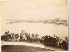 France, Marseille, panorama of the Port Neuf, view taken of the Pharo vintage albumen pr picture