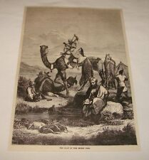 1880 magazine engraving ~ THE HALT BY THE DESERT POOL picture