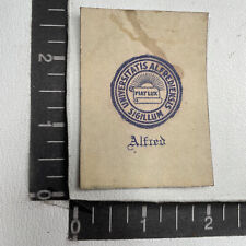 Vtg c. 1910s As-Is ALFRED UNIVERSITY Tobacco Leather Patch Premium 13AF picture