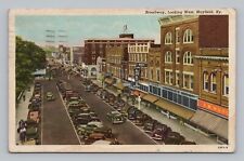 Postcard Broadway Looking West Mayfield Kentucky c1944 picture
