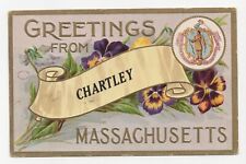 Embossed Large Letter Greetings from Massachusetts 1913 Postcard picture