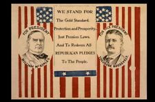 1900 Teddy Roosevelt Campaign Sign PHOTO William McKinley Republican President picture