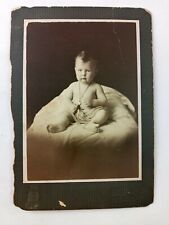 c.1900s Cabinet Card Baby Boy Photo Portrait Size:7