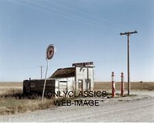1937 MIDDLE OF NOWHERE TEXACO GAS STATION GARAGE COLORIZED 8x10 PHOTO SIGN PUMPS picture