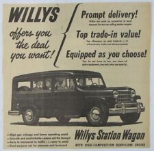 Vintage 1951 Willys STATION WAGON Car Newspaper Print Ad picture