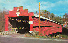 DREIBELBIS STATION COVERED BRIDGE POSTCARD LENHARTSVILLE PA PENNSYLVANIA 1950s picture