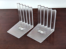 Ikea Hagberg Bokis [#10442] NEW Clear Acetate Ribbed Bookends - 1 Pair picture