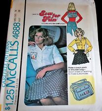 Vtg 1970s McCall's Learn to Sew Pattern 4688 Backpack Bag & Shirt Size 16 Uncut picture