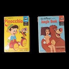 Vintage 1968 Disney JUNGLE BOOK and Partial Pinocchio Educational Card Games picture