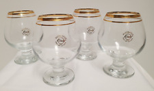 Vintage Pasabahce Gold Rim Art Glass Brandy Snifters Cognac NEW Original  Four picture