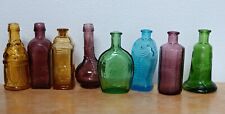 Lot of 8 Mini Taiwan Bitters Fish Bell Franklin Medicine Potion Colored Bottles picture