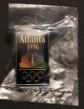 NBC 1996 Atlanta Summer Olympics Gold-Tone Media Lapel Pin NEW IN PACKAGE picture