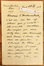 ● L.A.S 1926 General WEYGAND Liège Belgium Maurice Herbette - autograph letter picture