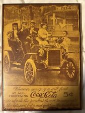 Vintage Coca-Cola “At All Fountains” Wooden Portrait picture