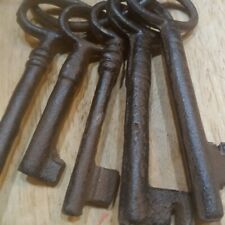 5 Antique Iron Keys Blacksmith Made Hand Forged Large Lock Keys ala Iron Gates picture