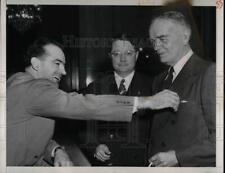 1947 Press Photo Sen. Joseph McCarthy, Sen Chan Gurney & Adm Halsey picture