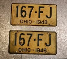 Ohio 1948 Original Vintage Licence Plate Pair picture