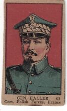 Mayfair Novelty War Leaders WW 1 Trading Card W545  #63 GEN JOZEF  HALLER   1920 picture