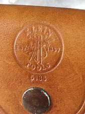 Vintage Klein Tools 5186 Brown Leather Folding Pocket Knife Case Sheath picture