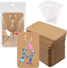 100 PCS Keychain Display Cards, 3 x 4.7 Inch Keychain Holder with Self-Sealing B picture