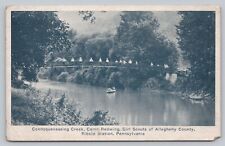 Postcard PA Ribold Station Camp Redwing Girls Scouts Connoquenessing Creek I9 picture