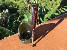 Antique Tortoise Shell Steel And Brass Custom Tobacco Pipe Tamper picture