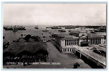 c1930's Harbor View Steam Ships  Colombo Ceylon Sri Lanka RPPC Photo Postcard picture