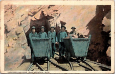 c1920s Underground Mine Scene, Iron Mountain Michigan MI Unposted Postcard-A24 picture