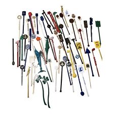 Vintage Assorted Swizzle Sticks Over 65 Different Sticks Travelers Collection picture