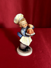 Vintage Goebel Hummel Figurine Little Baker Boy W/ Cake #128 W Germany 5